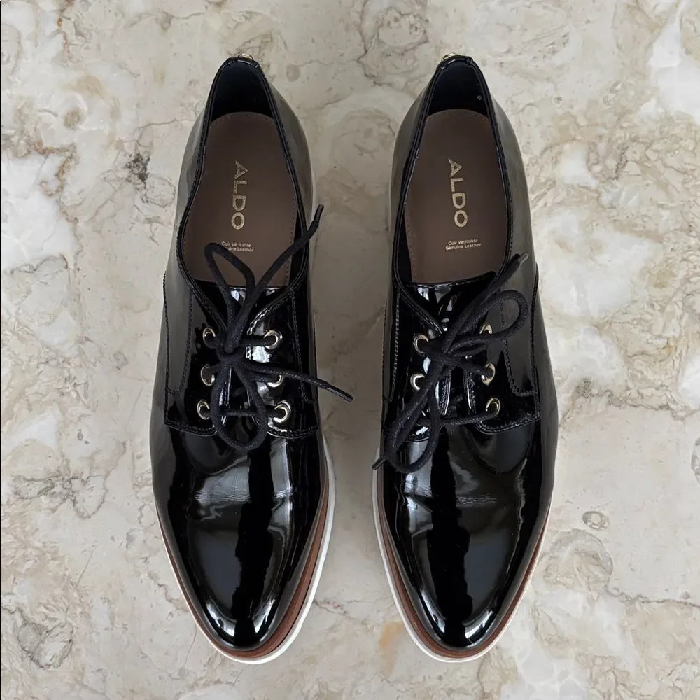 Aldo Sevaedia Wedge Platform Oxfords Chunky Lace-Ups - Picture 8 of 12